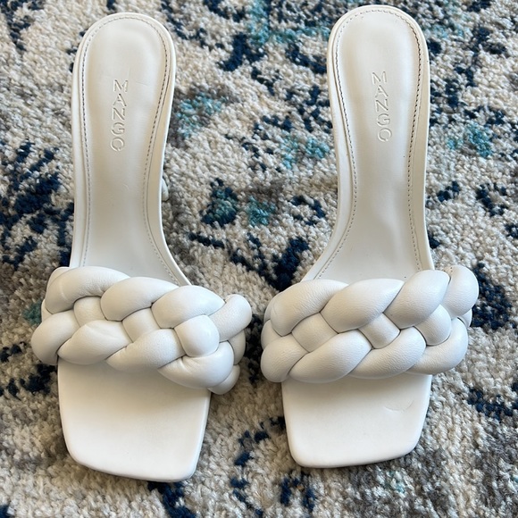 Mango Shoes - Leather braided design mule sandals size 6.5